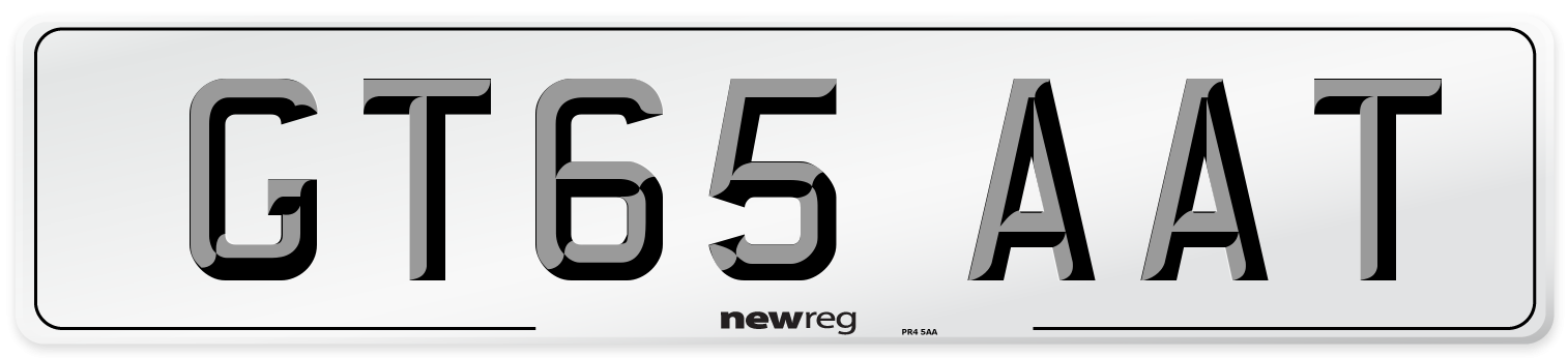 GT65 AAT Number Plate from New Reg